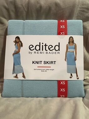 Edited by Remi Bader Light Blue Knit Midi Skirt - XS